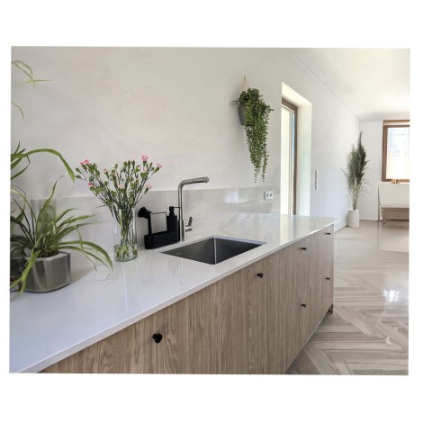 Laveo Marmara zlewozmywak stalowy 1-komorowy 440x540 +syfon