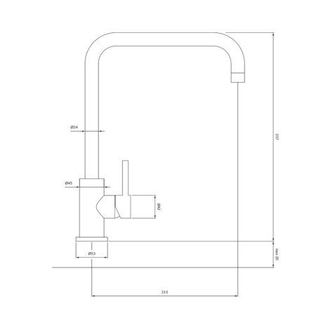 Omnires Albany bateria zlewozmywakowa inox