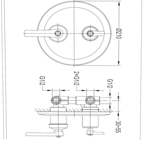 Omnires Armance bateria podtynkowa 3-wyjściowa chrom
