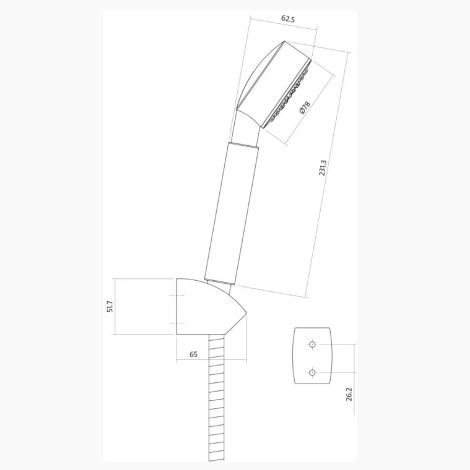 Cersanit Aton zestaw natryskowy punktowy-rys.tech.