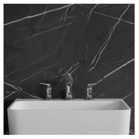 Omnires Art Deco bateria umywalkowa 3-otworowa chrom - aranżacja