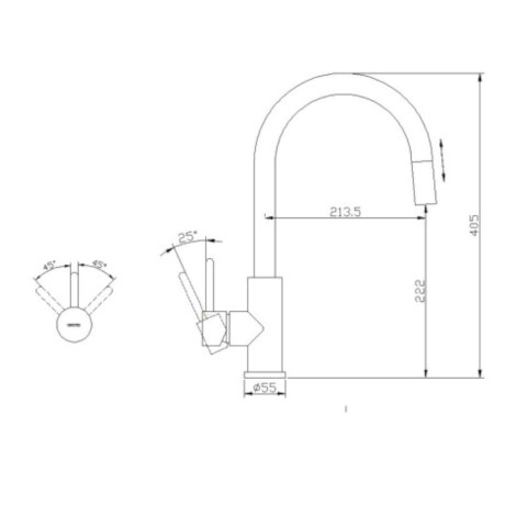 Omnires Y bateria zlewozmywakowa inox