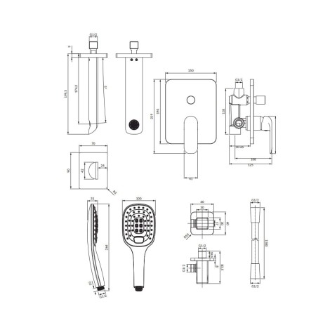 Omnires Sacramento system wannowy podtynkowy chrom