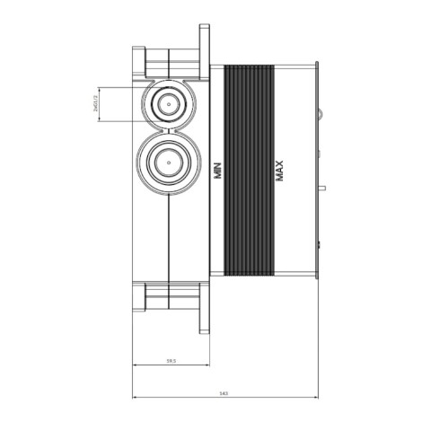 Omnires Box element podtynkowy termostatycznej baterii 2-wyjściowej