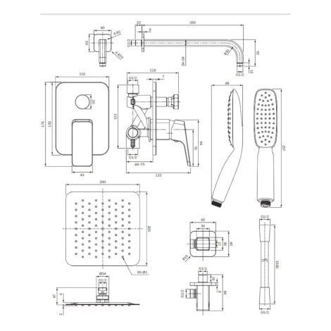Omnires Y system prysznicowy podtynkowy chrom