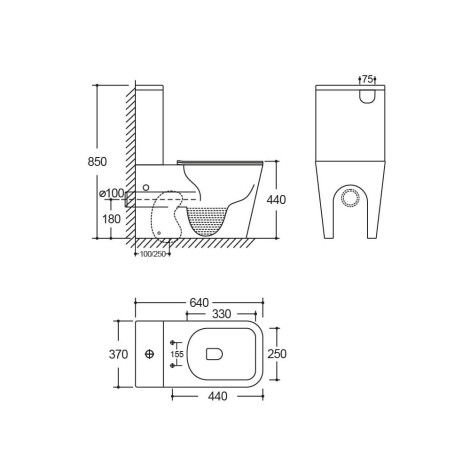 Lavita Tryton Black kompakt uniwersalny z deską wolnoopadającą