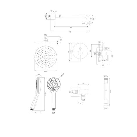 Omnires Y system prysznicowy podtynkowy chrom