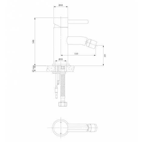 Omnires Y bateria bidetowa chrom