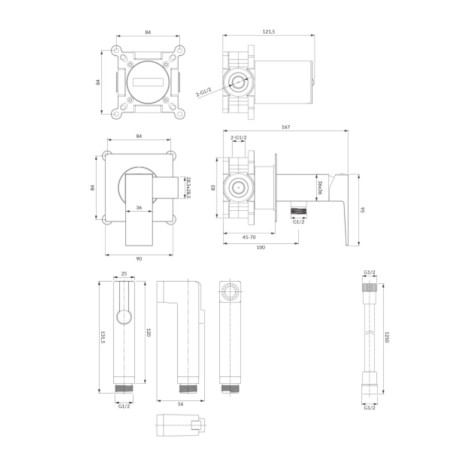 Omnires Fresh system bidetowy podtynkowy chrom