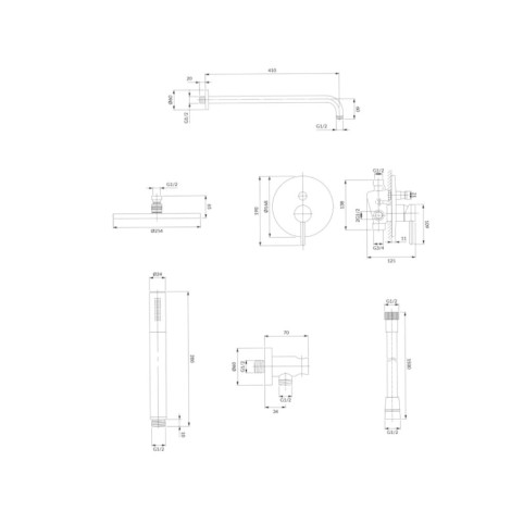 Omnires Y system prysznicowy podtynkowy czarno-złoty