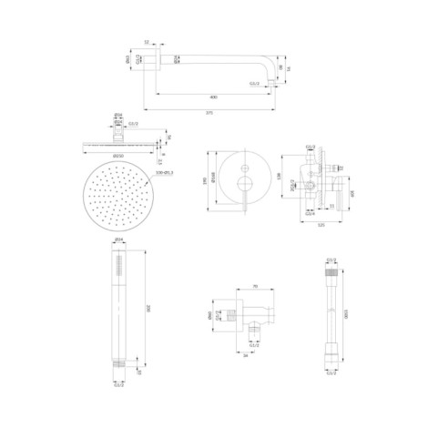 Omnires Y system prysznicowy podtynkowy chrom