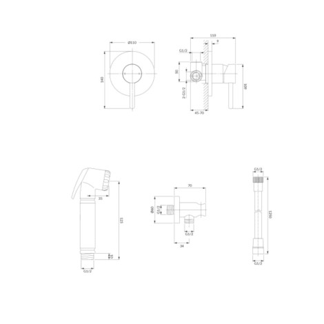 Omnires Y system bidetowy podtynkowy chrom