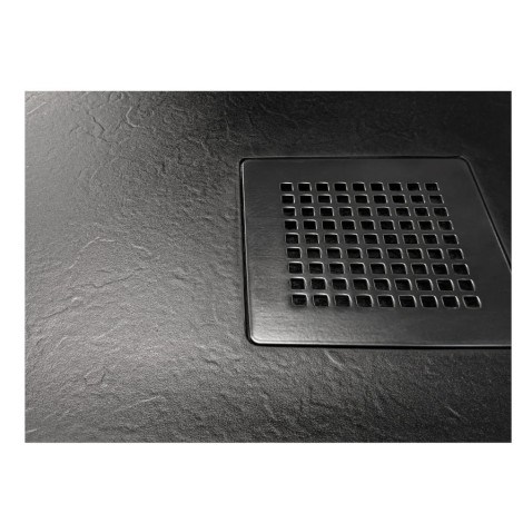 New Trendy Mori brodzik konglomeratowy kwadratowy czarny 90x90x3,5 cm