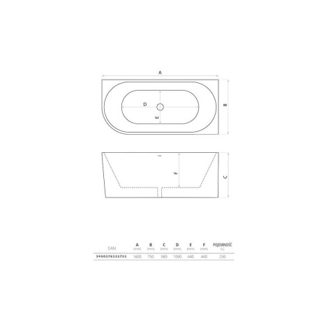 Lavita Caldera lewa wanna wolnostojąca, przyścienna, narożna, 160x75