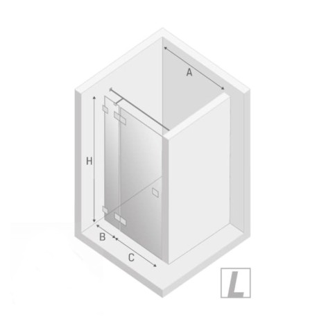 New Trendy drzwi Eventa 90*200 lewe szkło przezroczyste chrom rys.tech.