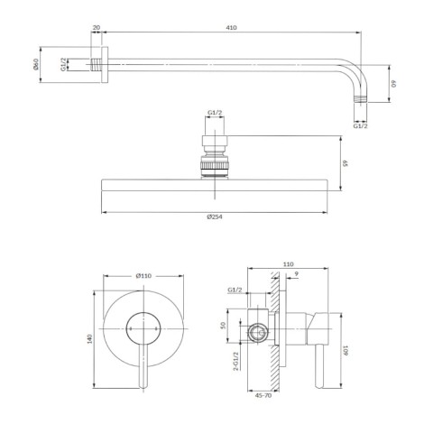 Omnires Y system prysznicowy podtynkowy biały mat