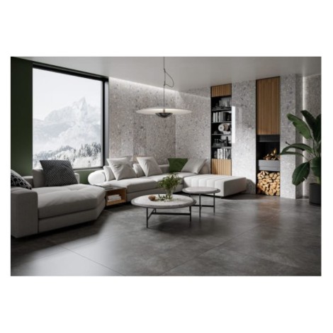 Cerrad Modern Concrete graphite mat płytka gresowa 79,7x79,7cm - aranżacja