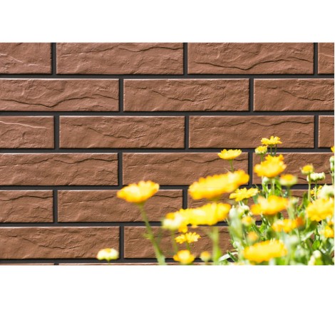 Cerrad Brąz Rustiko klinkier płytka elewacyjna 24,5x6,5cm - aranżacja