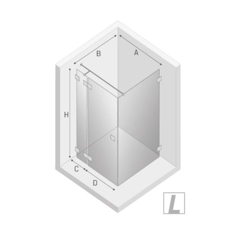 New Trendy kabina Eventa prostokątna lewa chrom 100x110x200 cm- rys.tech.