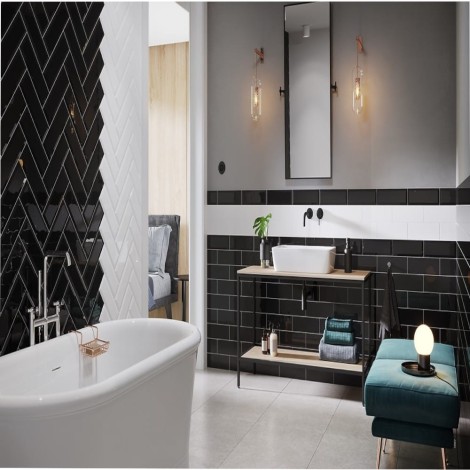 Opoczno Metro style  black 10x20 płytka ścienna,kafel