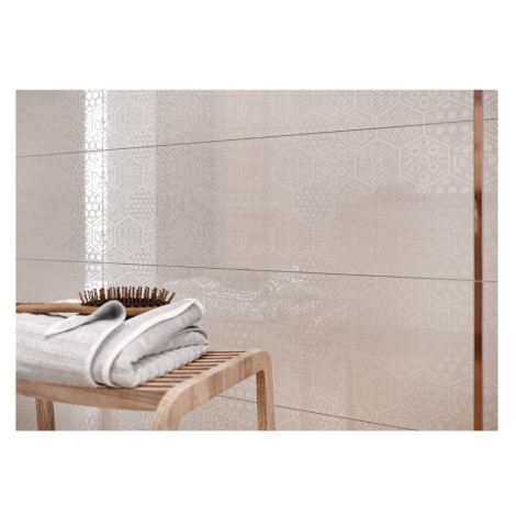 Cersanit Bantu cream heksagon inserto glossy płytka ścienna 20x60cm