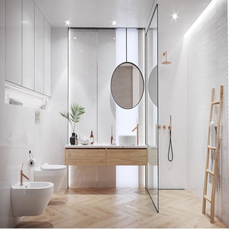 Cersanit Marinel white structure glossy 20*60 płytka ścienna