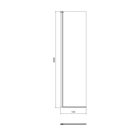 Cersanit Mille ścianka ruchoma kabina WALK-IN czarna szkło transparentne 50 x 200 cm