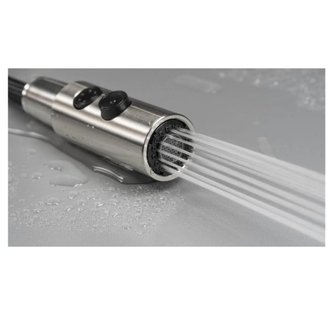 Deante Olfato bateria zlewozmywakowa z wyciąganą słuchawką stal szczotkowana 2