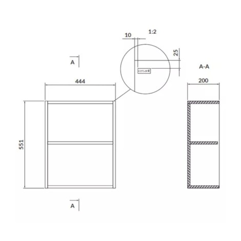 Cersanit Larga szafka boczna otwarta dolna modułowa niebieska 44,4cm