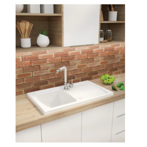 Deante Lusitano zlewozmywak ceramiczny 1-komorowy z ociekaczem 86,0x50,0x23,0 cm.