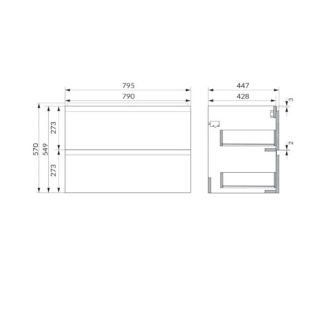 Cersanit Moduo szafka podumywalkowa antracyt 80 cm
