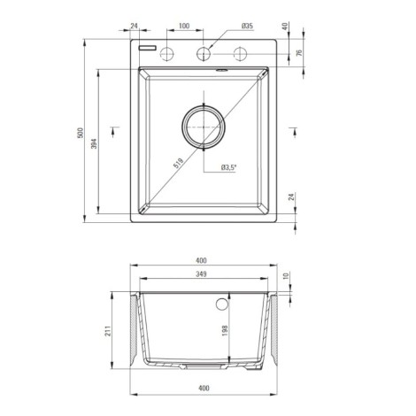 Deante Corio zlewozmywak granitowy 1-komorowy 40x50 szary metalik.