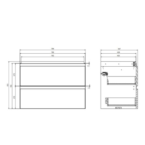 Cersanit Moduo szafka podumywalkowa szara 80cm
