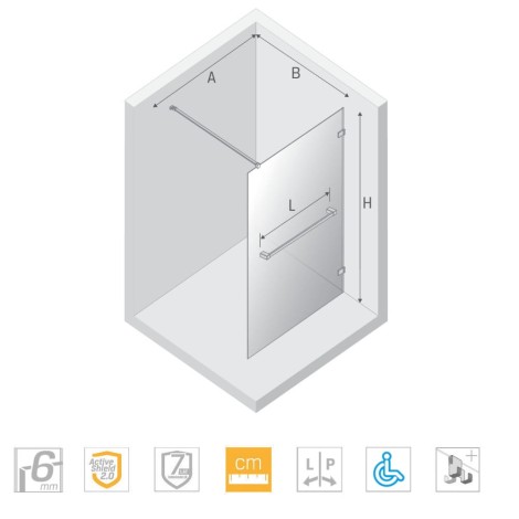 New Trendy Avexa copper kabina walk-in 120x200cm - dane techniczne