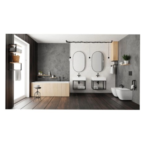 Deante Temisto bateria bidetowa stojąca nero.