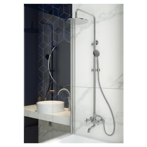 Deante Temisto zestaw prysznicowo-wannowy natynkowy chrom NAC 01QT