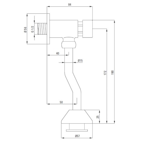 Deante Press  bateria pisuarowa podtynkowa z zamknięciem czasowym chrom.