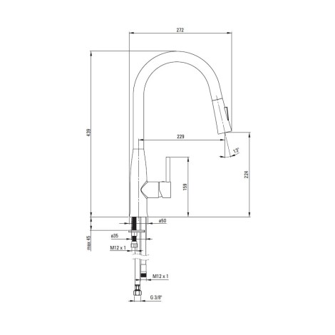 Deante Lukrecja bateria zlewozmywakowa z wyciaganą 2 -funkcyjną słuchawką  nero.