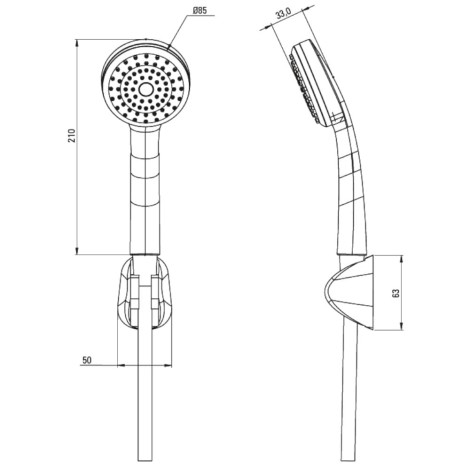 Deante Neo Symetrio zestaw natryskowy punktowy ze słuchawką 1-funkcyjną chrom.