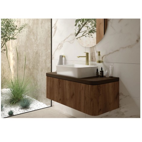 Deante Round dozownik mydła ścienny złoto szczotkowane