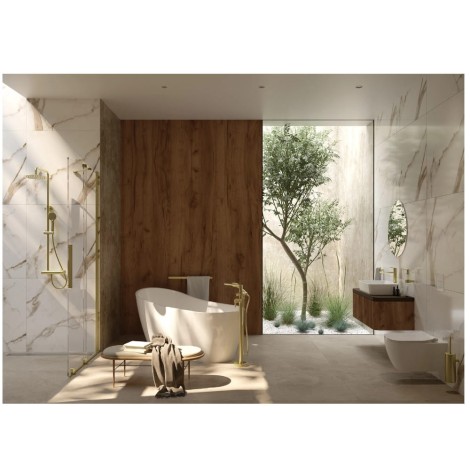 Deante Round wieszak na ręcznik ścienny 600 mm złoto szczotkowane