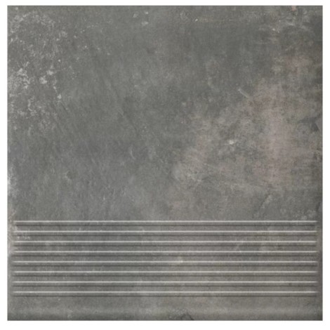 Paradyż Arteon grys stopnica prosta ryflowana 30x30x0,85cm