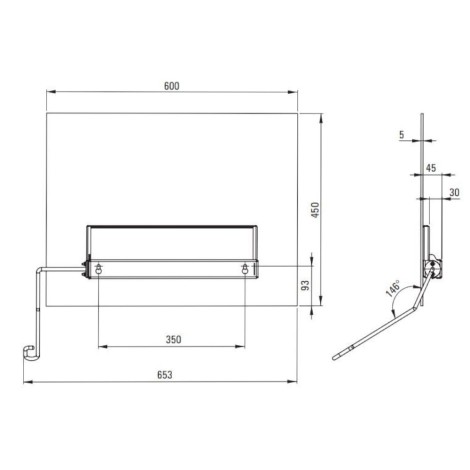 Deante Lehnen, lustro odchylne 600x450mm, prawe