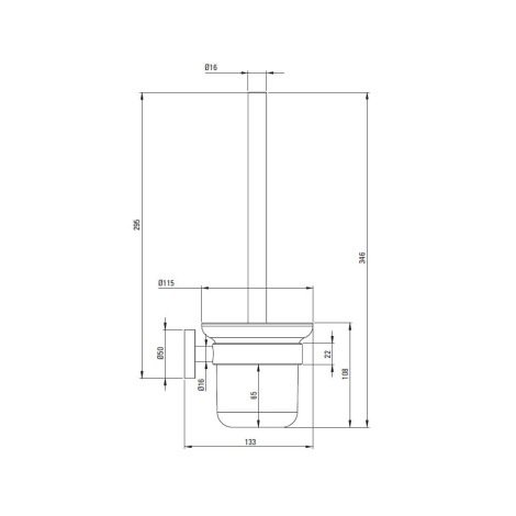 Deante Jasmin szczotka wc wisząca z pojemnikiem nero