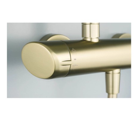 Deante Arnika deszczownia z baterią mieszazczową złoto szczotkowane