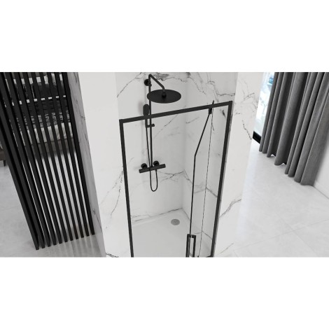 Rea Rapid Swing Black 100 drzwi prysznicowe 100x195