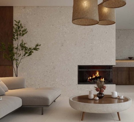 Opoczno Terrazzo stone white mat płytka gresowa 59,8x119,8cm - aranżacja