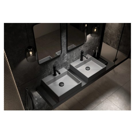 Deante korek click-clack okrągły z przelewem czarny