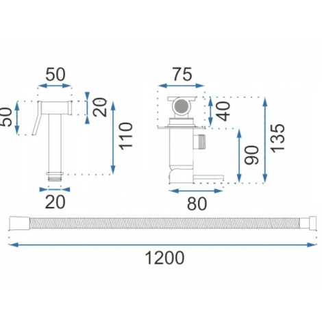 Rea Lungo Loop bateria bidetowa,podtynkowa, biała