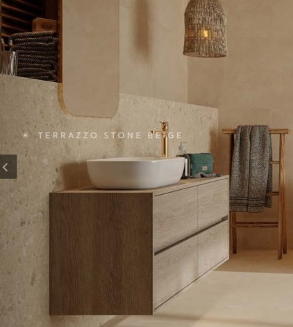 Opoczno Terrazzo stone warm beige mat płytka gresowa 59,8x119,8cm - aranżacja